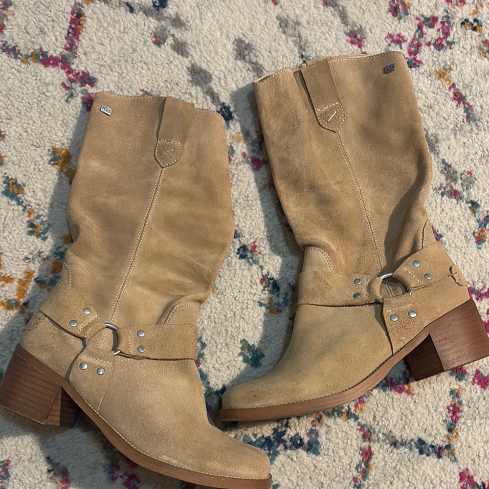 🌟Musse & Cloud Tan Heeled Boots Western Style🌟